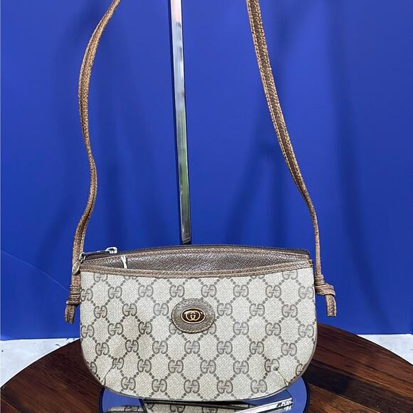 Gucci Handbags - Vintage Old Gucci Small Shoulder Bag Brown Canvas Great Exterior Condition